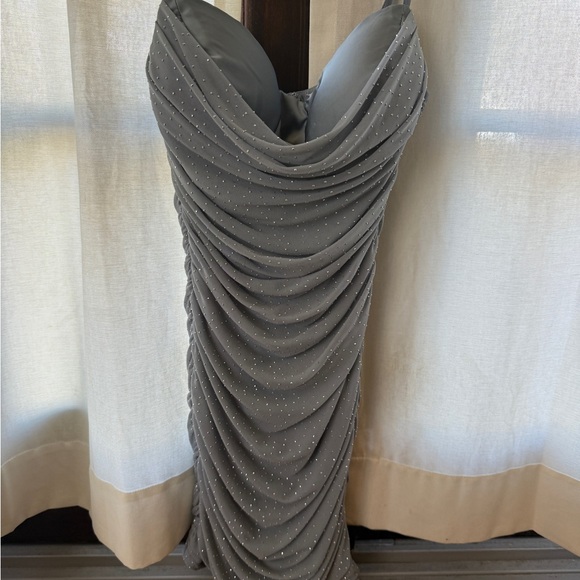 Lovely Day Gray/Blue Ruched Fancy Dress - Picture 4 of 6